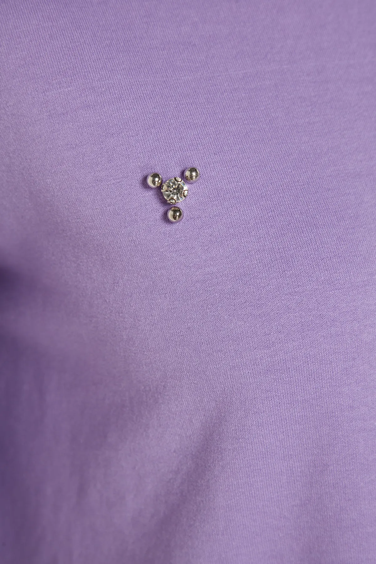 Trendyol Modest  Lila Stricktunika mit Rundhalsausschnitt und Steindetail TCTSS22TN0072