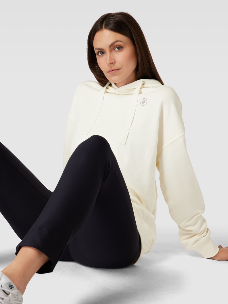 Hoodie mit Logo-Print in offwhite