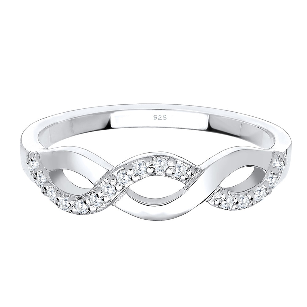 Elli Elli Bague Knoten Wellen Infinity Zirkonia Silber Bague