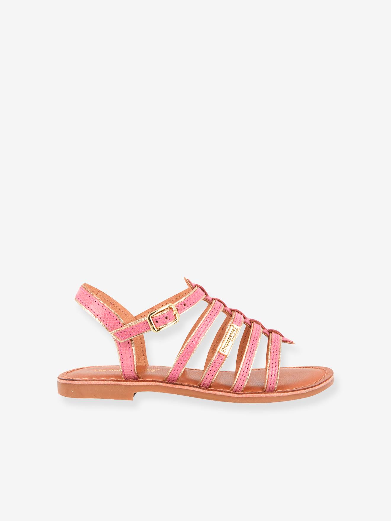 Sandales cuir fille Monzar LES TROPEZIENNES® PAR M. BELARBI rose