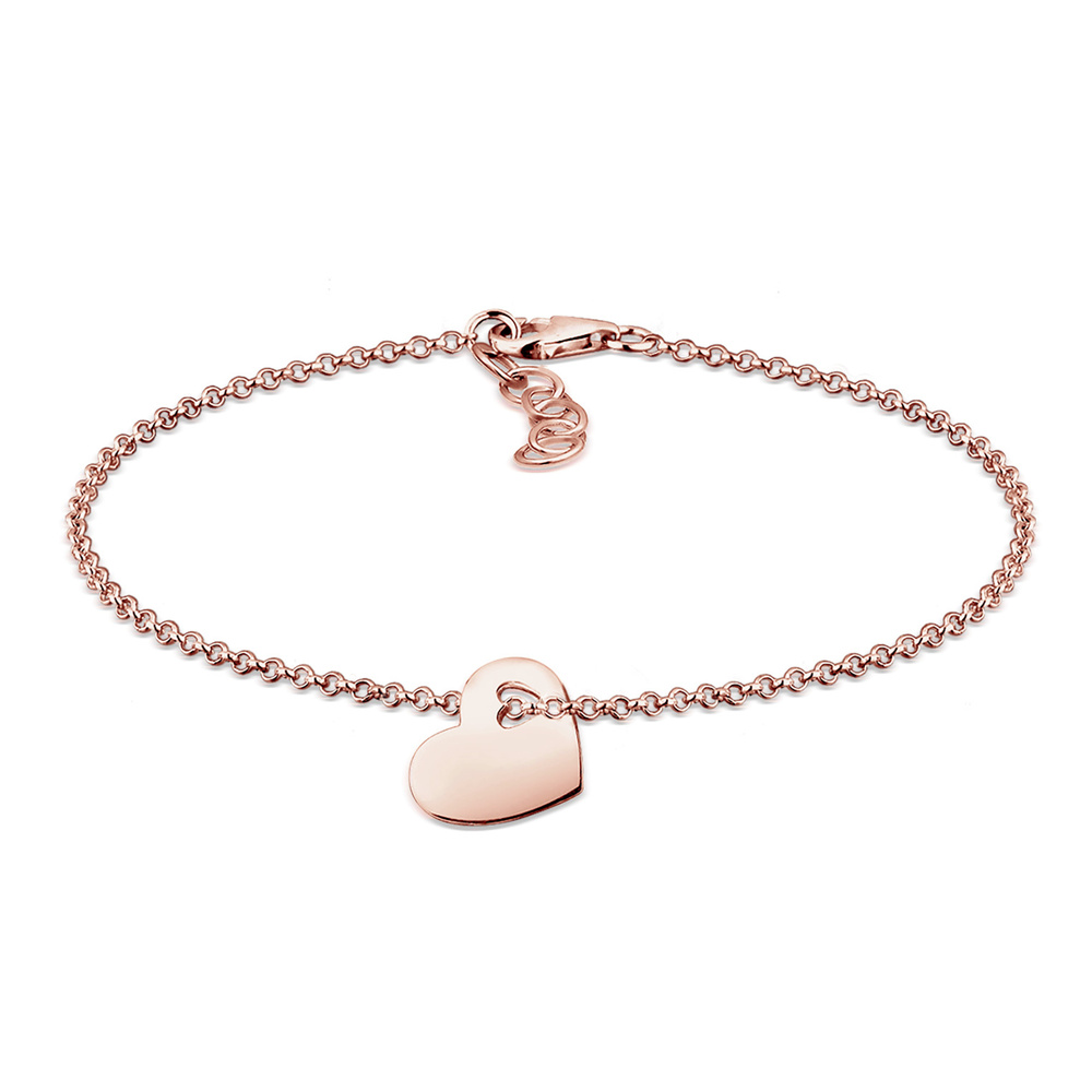 Elli Elli Bracelet Coeur Pendentif Bracelet Femme 925/1000 Argent Bracelet