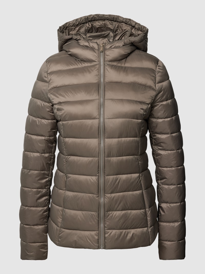 Steppjacke mit Kapuze in olivgrün