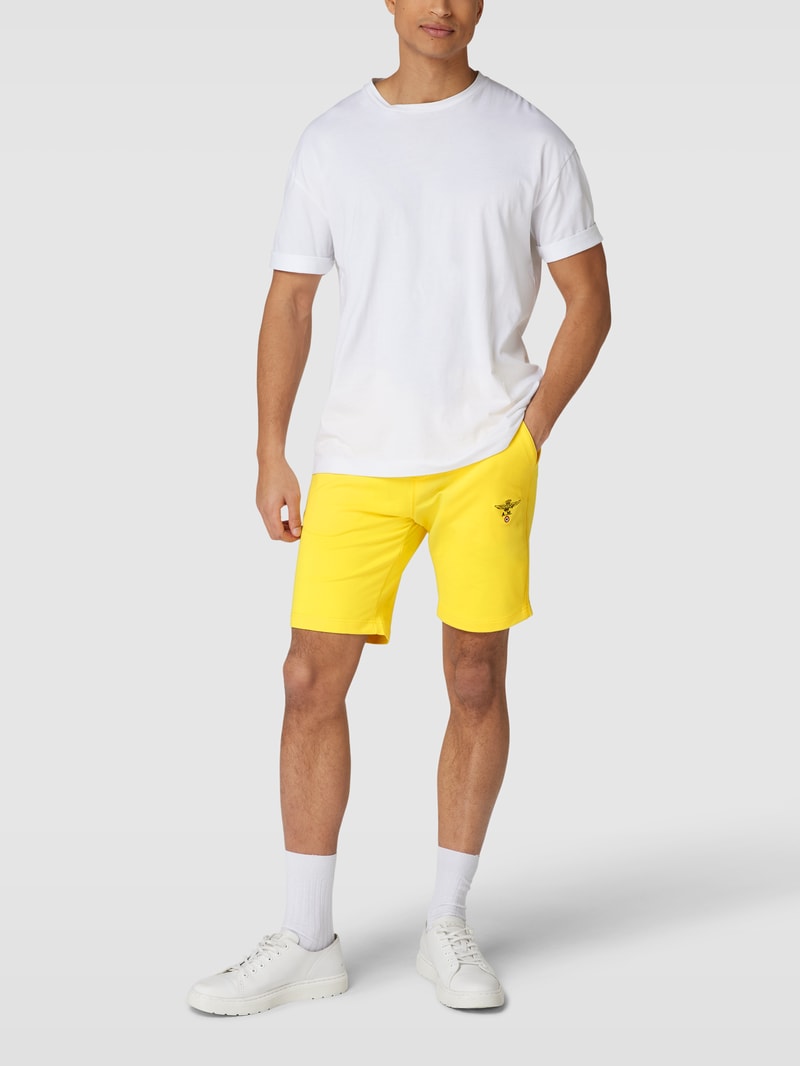 Sweatshorts mit Tunnelzug in gelb