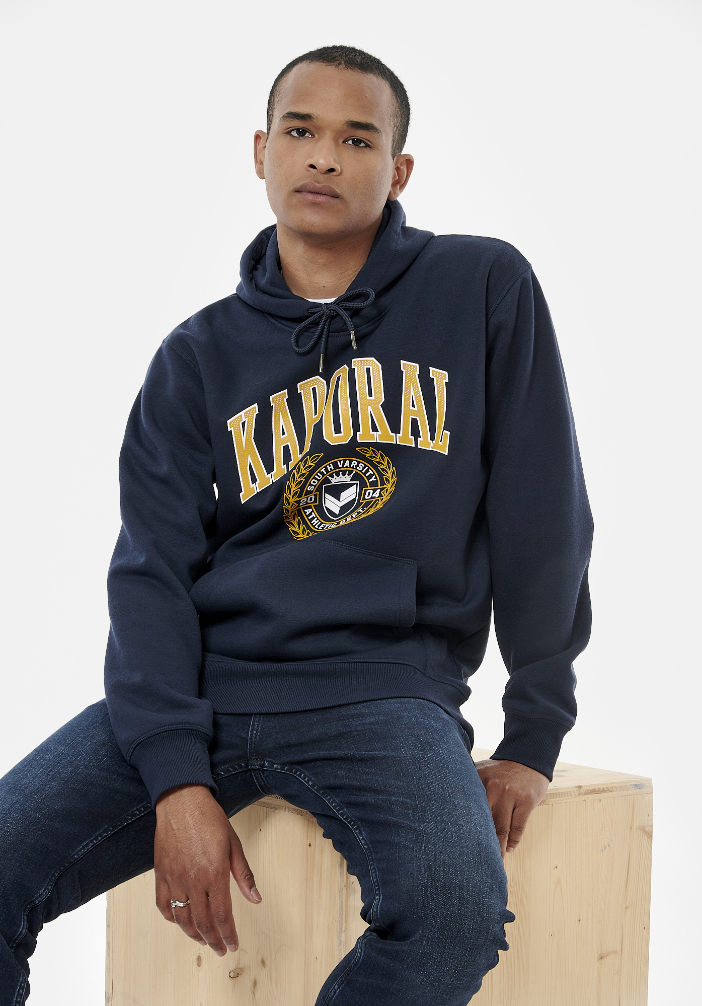 RAMS   Sweat université bleu marine homme
