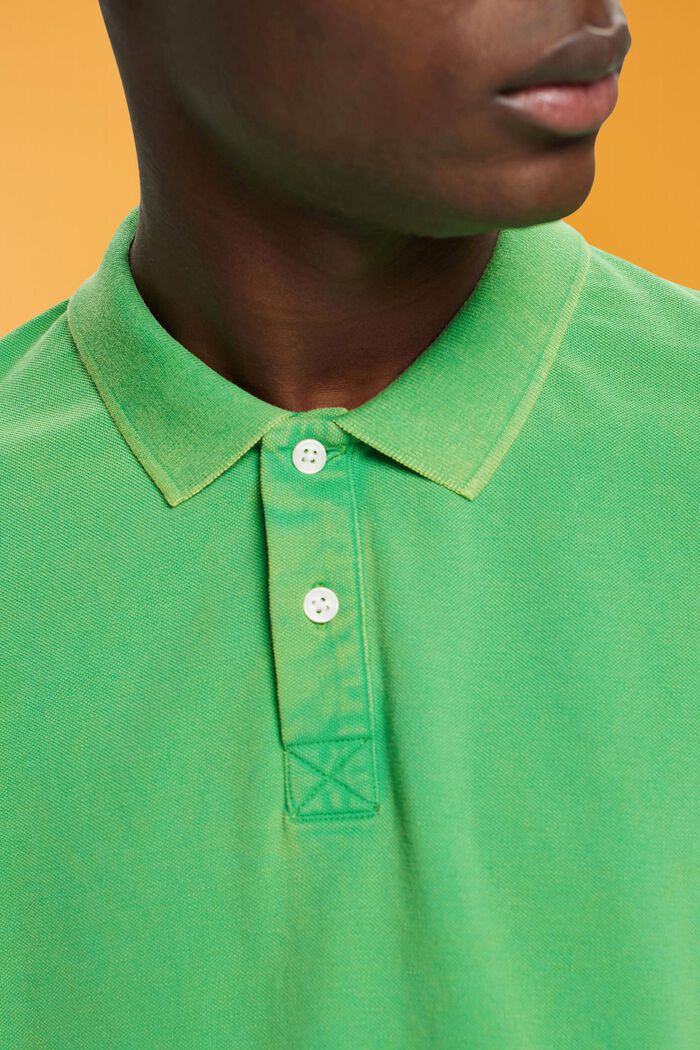 Poloshirt aus Stone-Washed-Baumwollpikee