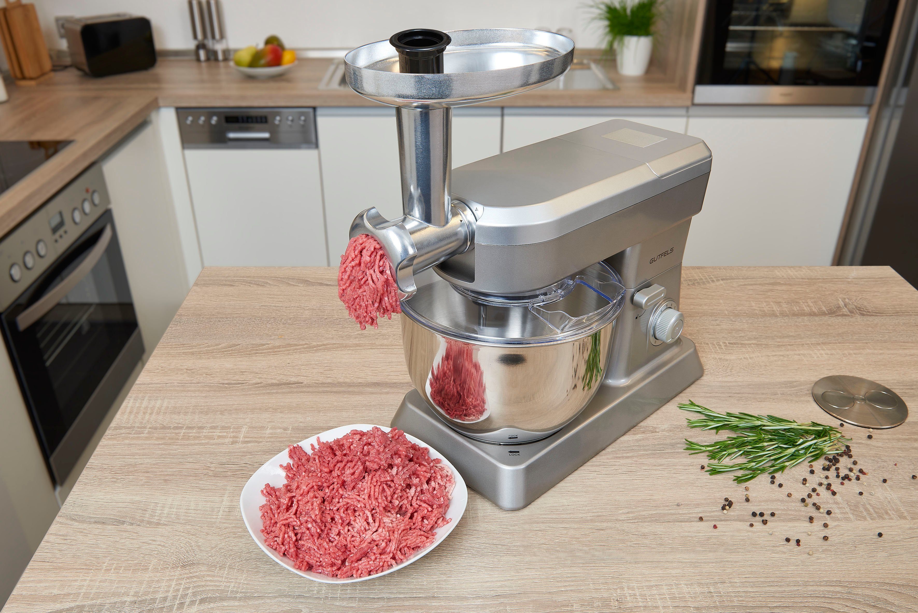 Gutfels Küchenmaschine KM 8101 si, 1200 W, 6,2 l Schüssel