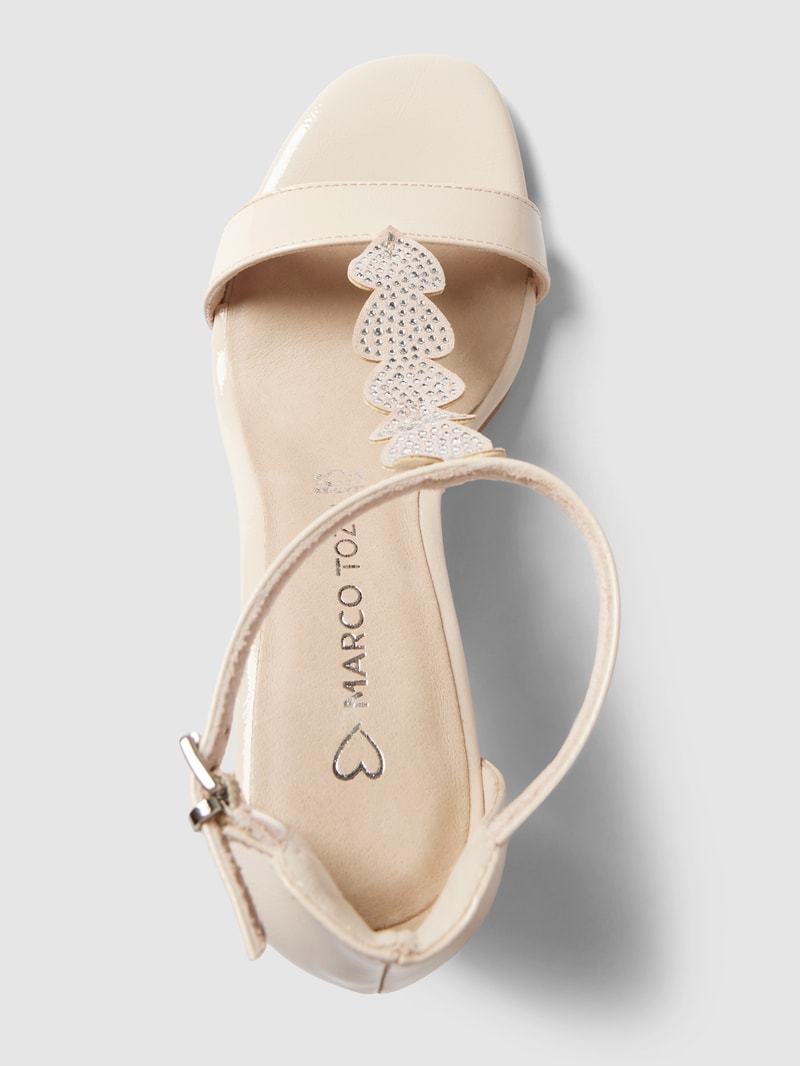 Sandaletten mit Strasssteinbesatz Modell 'Glam' in beige