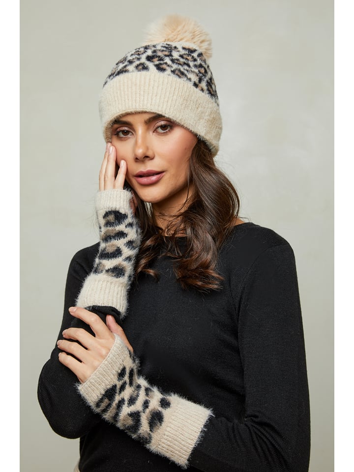 Soft Cashmere Fäustlinge in Beige/ Schwarz/ Braun günstig kaufen onesize