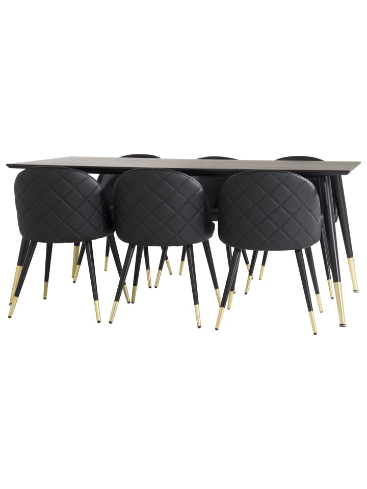 ebuy24 Essgruppe Dipp 61 (7-teilig) Schwarz 90 x 180 cm günstig kaufen onesize
