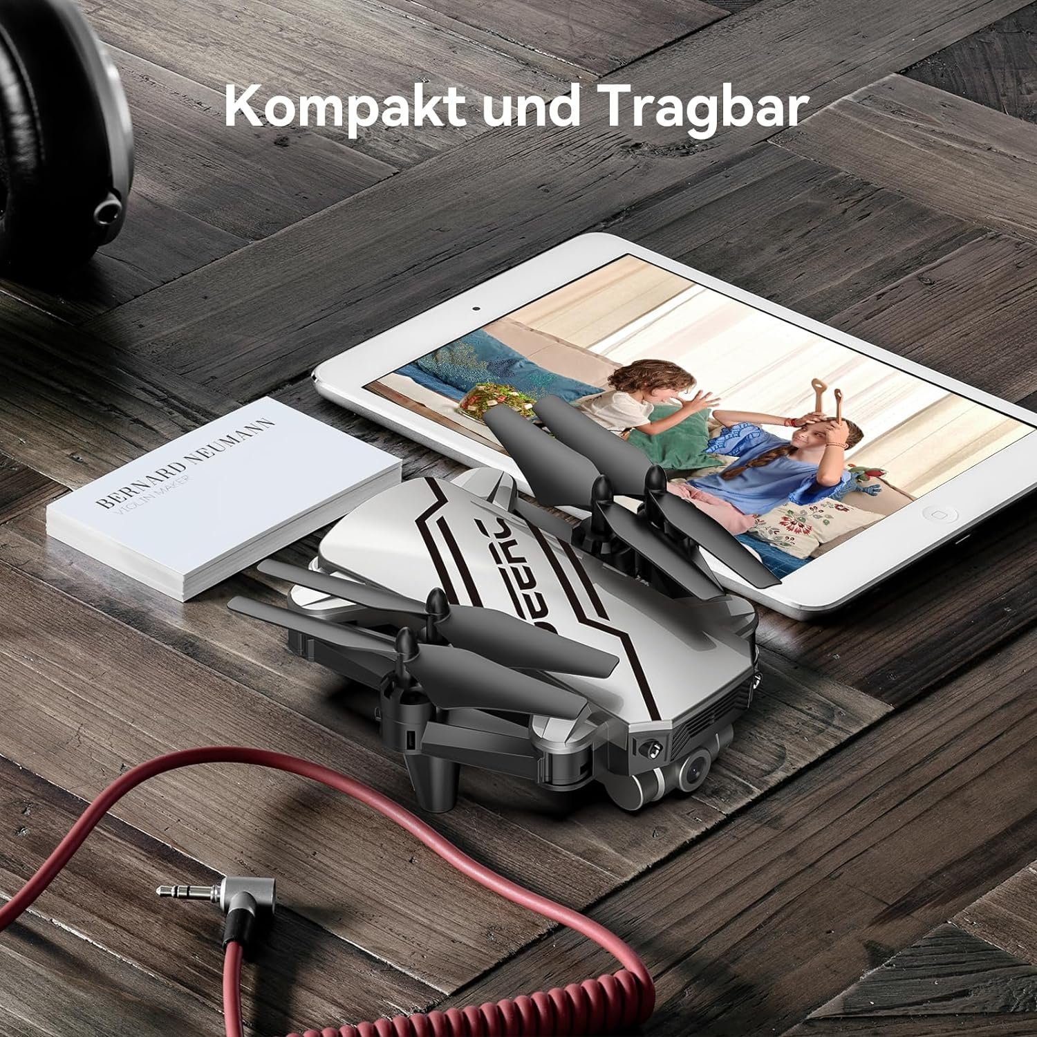DEERC D20 Mini Drohne für Kinder mit Kamera, Faltbar RC Quadcopter Drohne (720P, mit 2 Akkus Lange Flugzeit, Tap-Fly, One Key Start, Headless Modus)