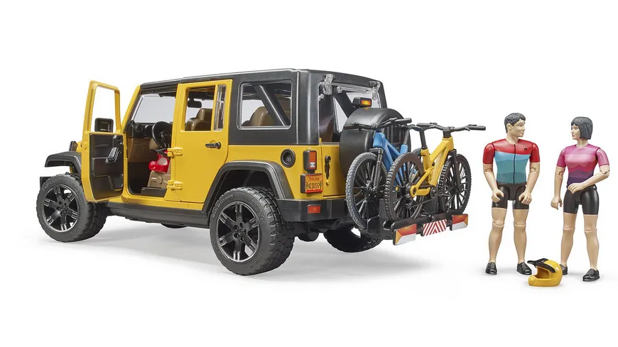 BRUDER - Jeep Wrangler Rubicon Unlimited mit Mountainbike und Radfahrer