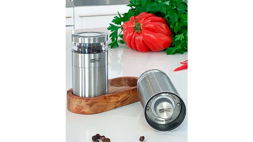 AdHoc Salz- und Pfeffermühle mit Tablett Menage Molto