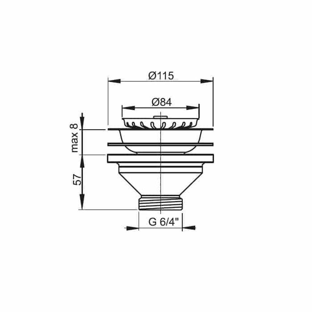AlcaPlast Siphon AlcaPlast Spülbecken Ablaufgarnitur 1,5'', Ablaufventil 90 mm m. Edelstahlsieb
