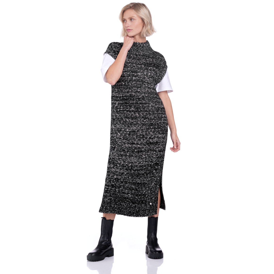 Damen Strickkleid ohne Ärmel