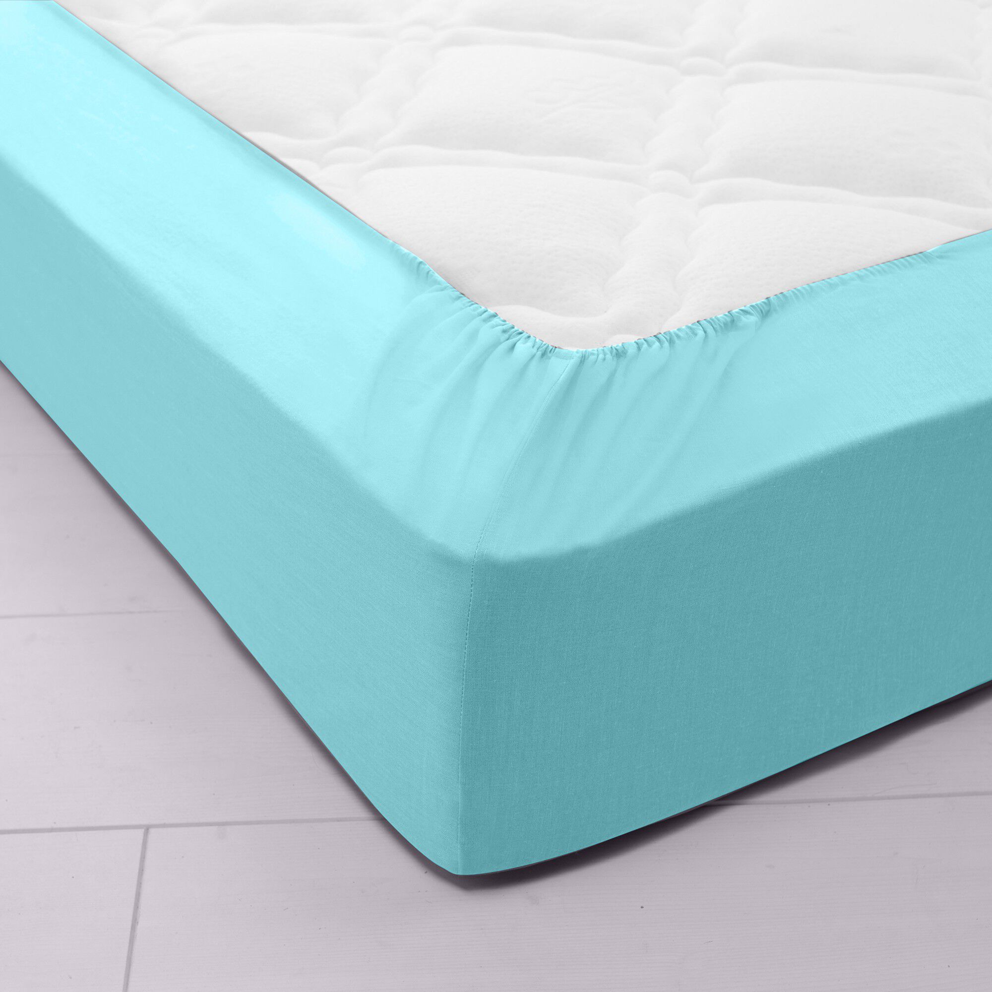 Drap-housse uni coton bonnet 32 cm