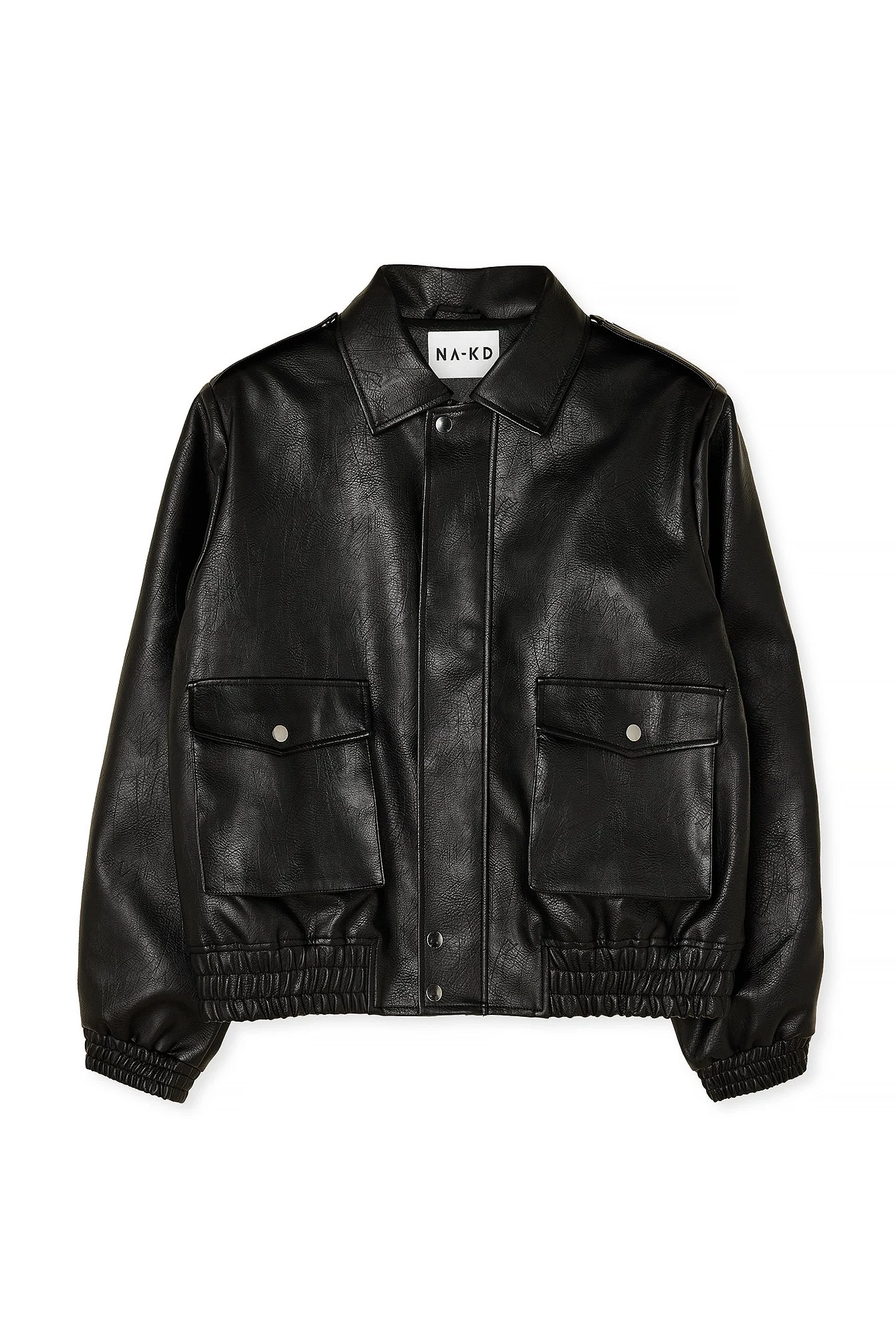 Oversized-Jacke aus PU mit Taschendetail