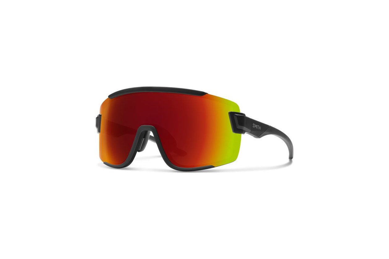 Smith Wildcat Matte Black - ChromaPop Red Mirror