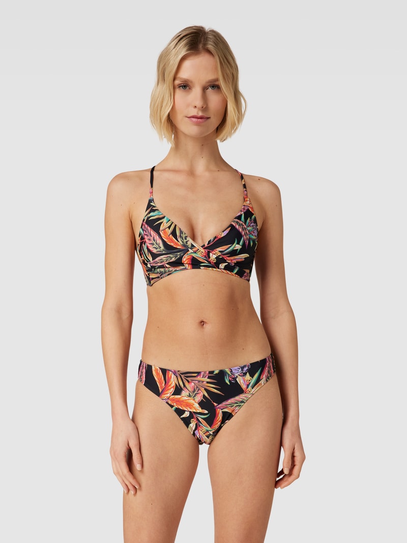 Bikini-Oberteil mit Allover-Print Modell 'BAAY' in schwarz
