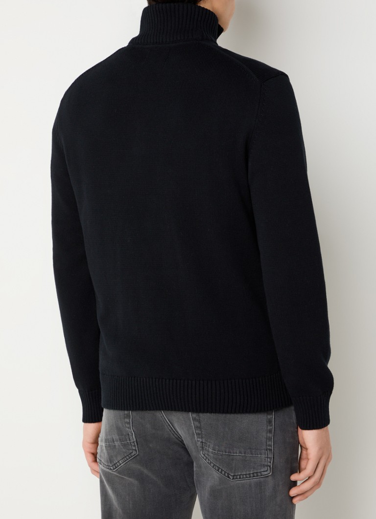 Pullover Gant in maglia fine con mezza zip e logo