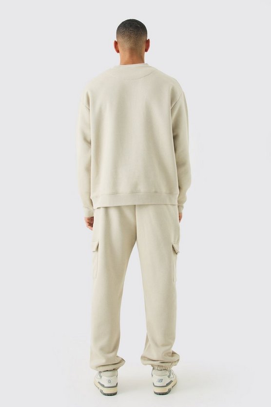 Oversize Man Signature Cargo Sweatshirt-Trainingsanzug