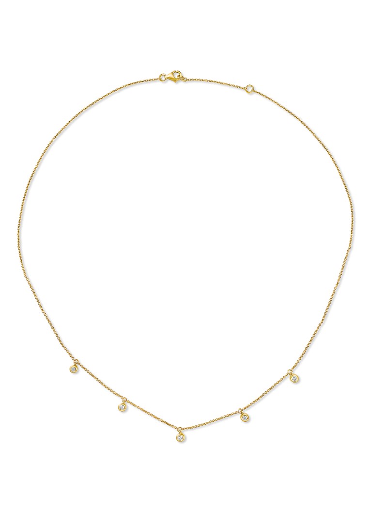 Culet Jewellery Dots necklace of 18 carat yellow gold with diamond