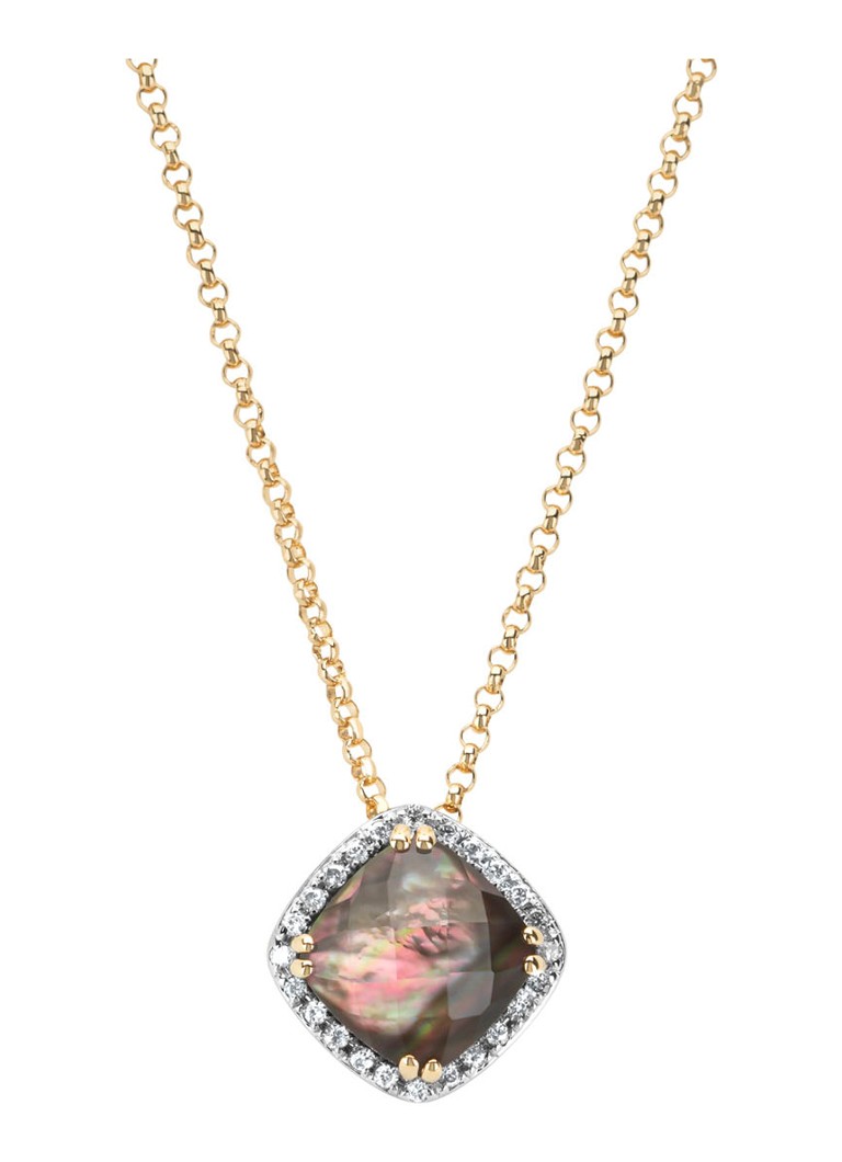 Diamond Point Yellow Gold Pendant, 1.37 ct Quartz, Fiesta