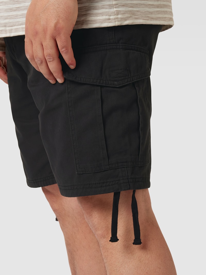 PLUS SIZE Cargoshorts mit Tunnelzug Modell 'MARLEY' in schwarz
