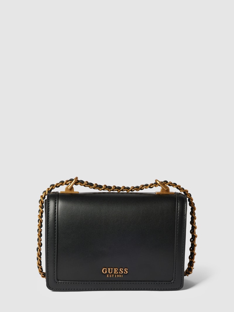 Handtasche mit Schulterriemen in metallic Modell  'ABEY' in schwarz