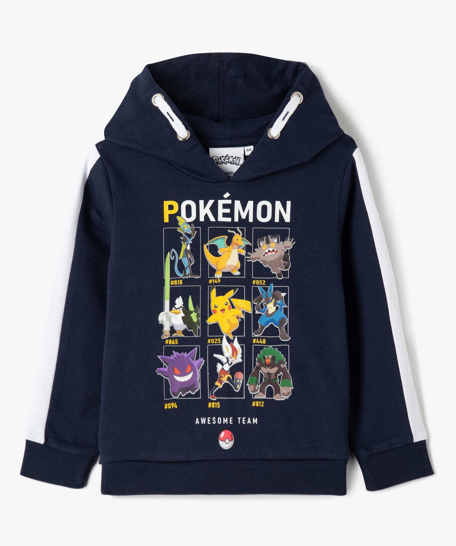 Sweat Garçon à capuche imprimé - Pokémon marine | GEMO