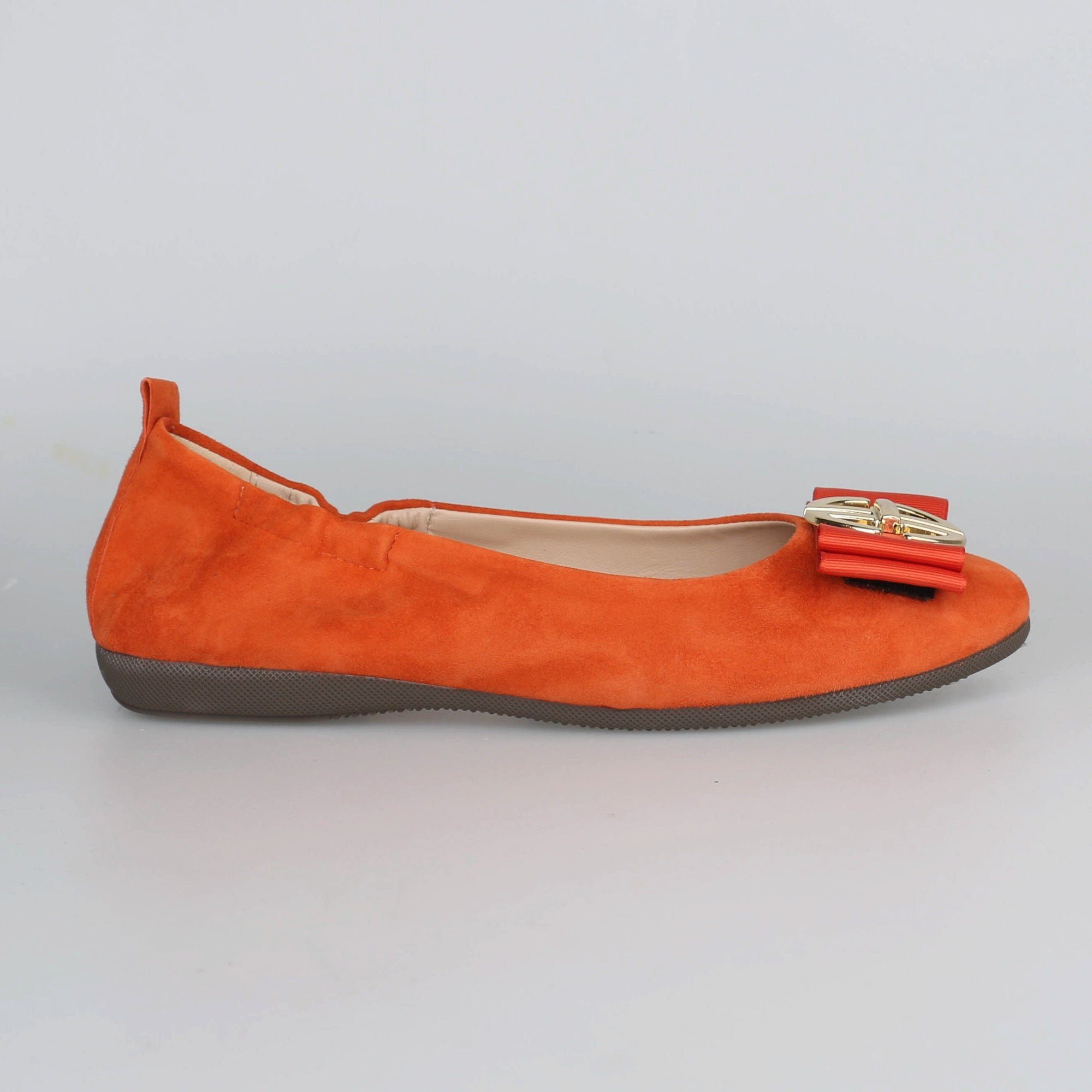 La Ballerina La Ballerina CAMBIO soft 8, Veloursleder, Orange Ballerina 2ei Schnallen im Lieferumfang, Trend Ballerinas 2024