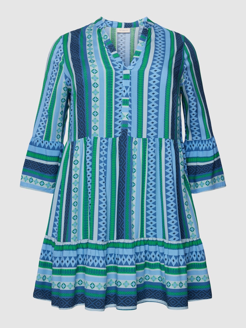 PLUS SIZE Tunika im Allover-Muster Modell 'MARRAKESH' in hellblau