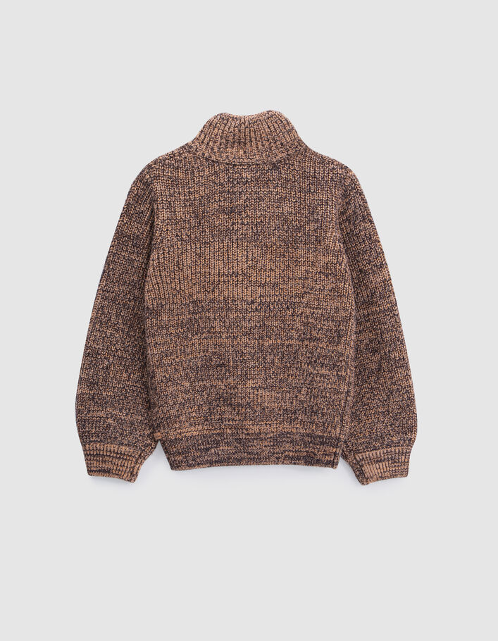Pull rose cuivré tricot lurex col camionneur fille
