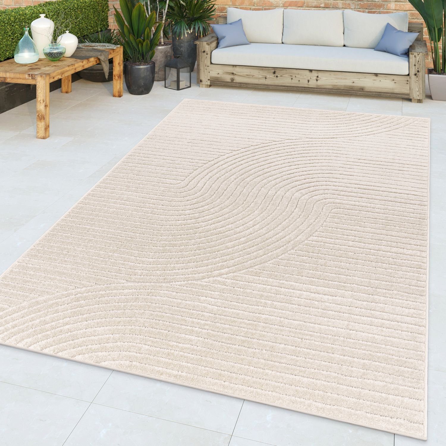 Outdoorteppich In-& Outdoorteppich Wetterfest Küche Schlafzimmer Kurzflor, TT Home, rechteckig, Höhe: 10 mm