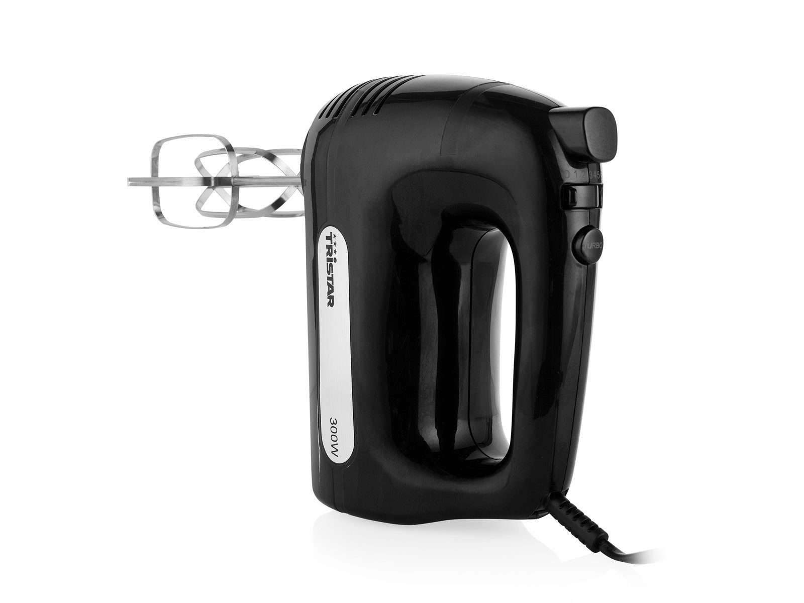 Tristar Handmixer, 300 W, Hand-Rührgerät Rührmaschine, 2 Quirle & 2 Knethaken Turbo Handrührer