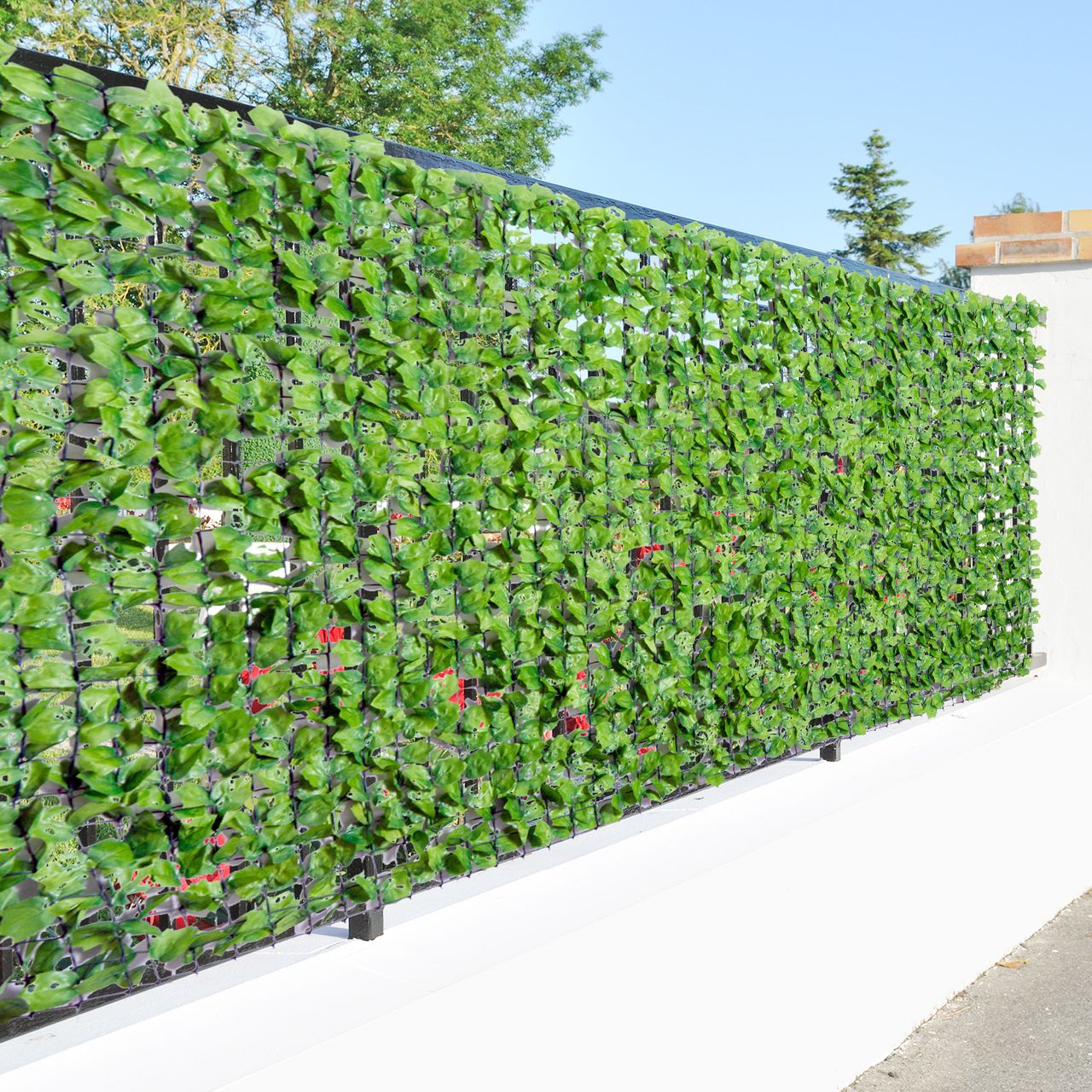 Outsunny Künstliche Hecke , Hellgrün 300 x 150 cm