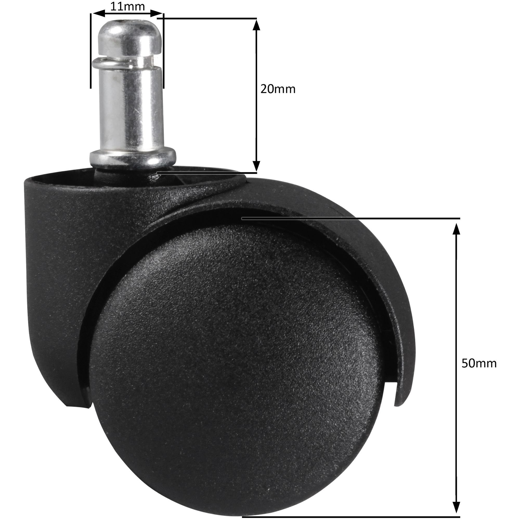 KADIMA DESIGN Stuhlrolle Premium Teppichbodenrollen für Bürostühle, 5er Set, Schwarz