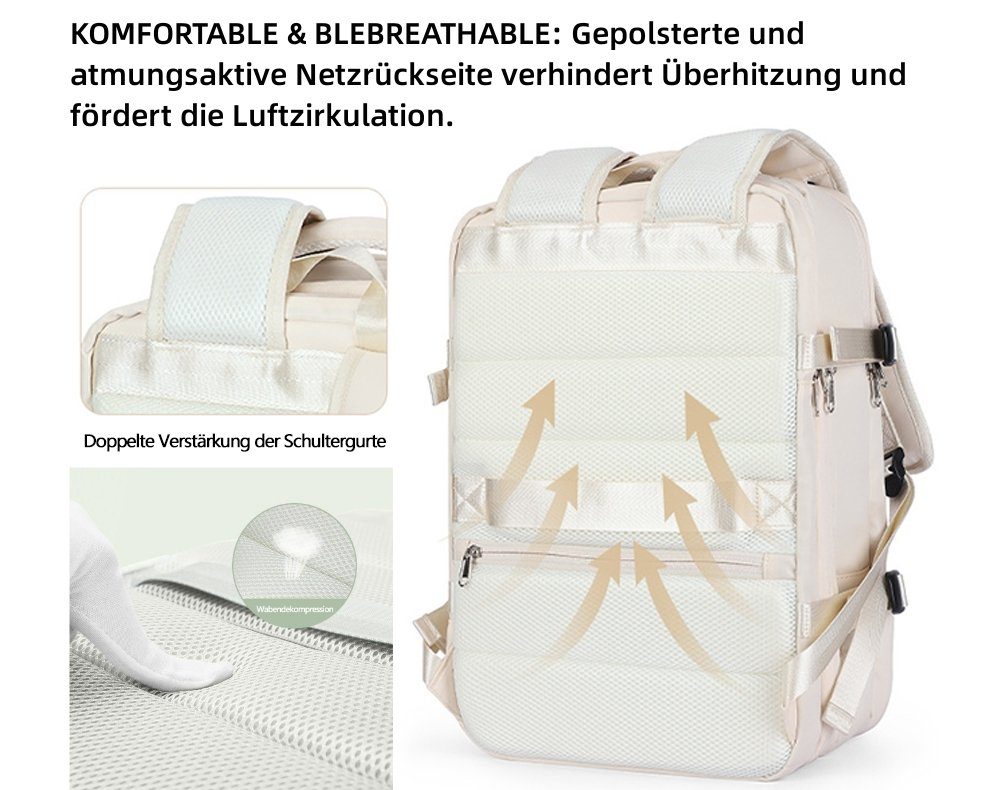 OKWISH Reiserucksack Laptoprucksack Laptop Rucksack Rucksäcke Freizeitrucksack Laptoptasche (Reisen Notebook Laptop Tasche Schule Uni Rucksack Handgepäck 40L, Schulrucksack, Sportrucksack, USB-Anschluss, Anti-Diebstahl, Laptopfach), für Herren Damen