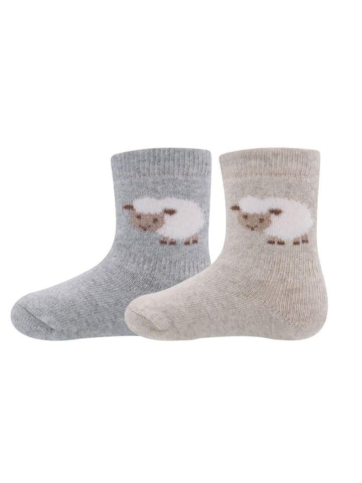 ewers 2er-Set Socken GOTS Schäfchen in grau/latte günstig kaufen