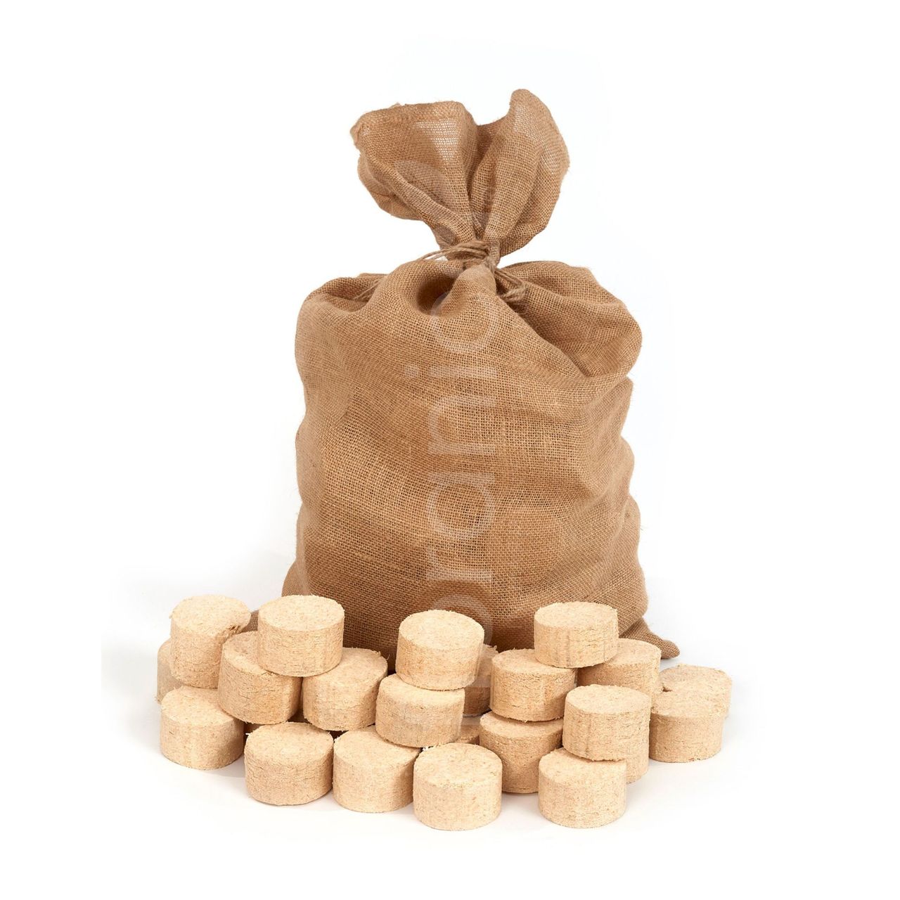 Pemicont Floranica Holzbriketts 100% Gepresste Rundholzbriketts 12,5kg im Jutesack Brikett Ideal für Kamin Ofen Raketenofen Grill Umweltfreundlich Hohe Brennwert Raucharm