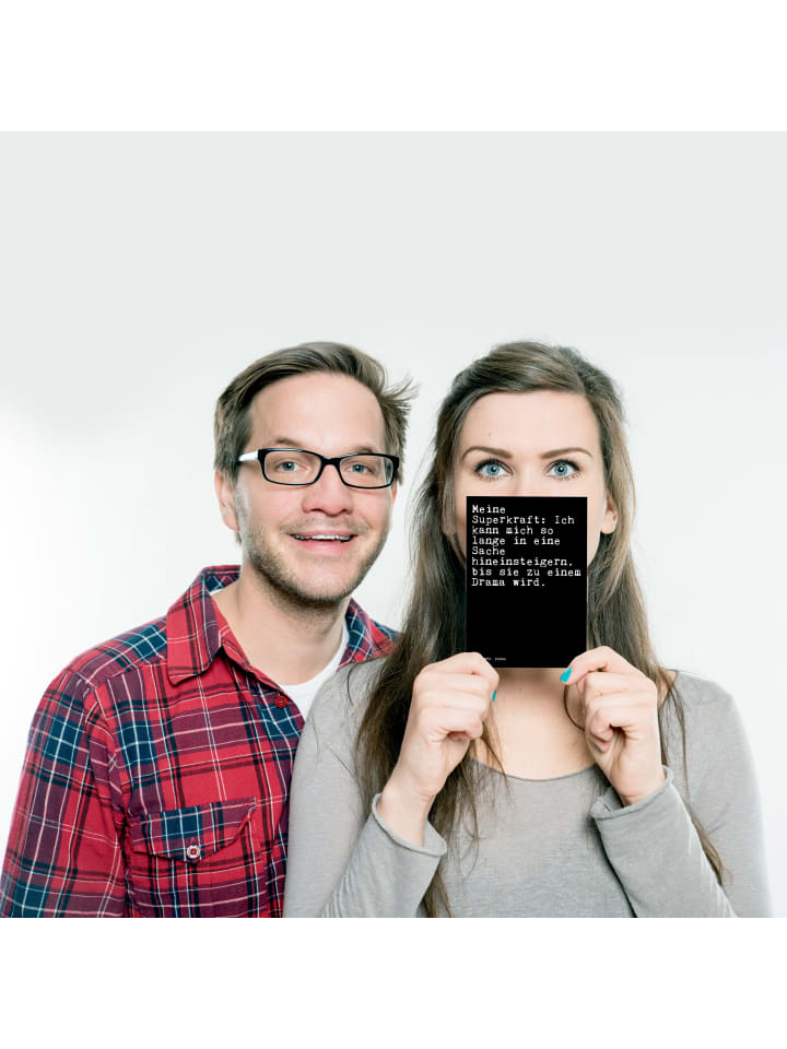 Mr. & Mrs. Panda Postkarte Meine Superkraft: Ich kann... mit Spruch in Schwarz günstig kaufen onesize