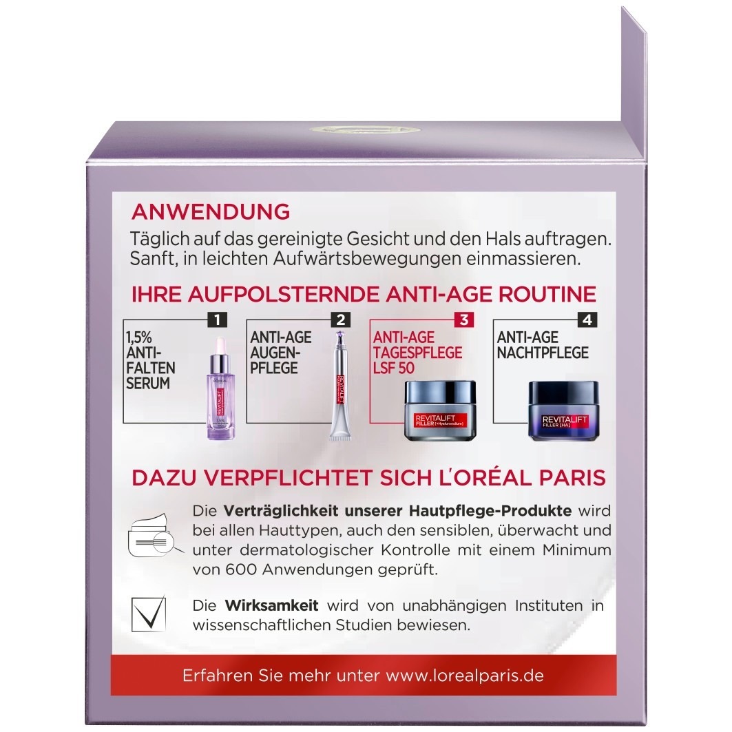 Filler Anti-Aging Tagescreme LSF 50 mit Hyaluronsäure
