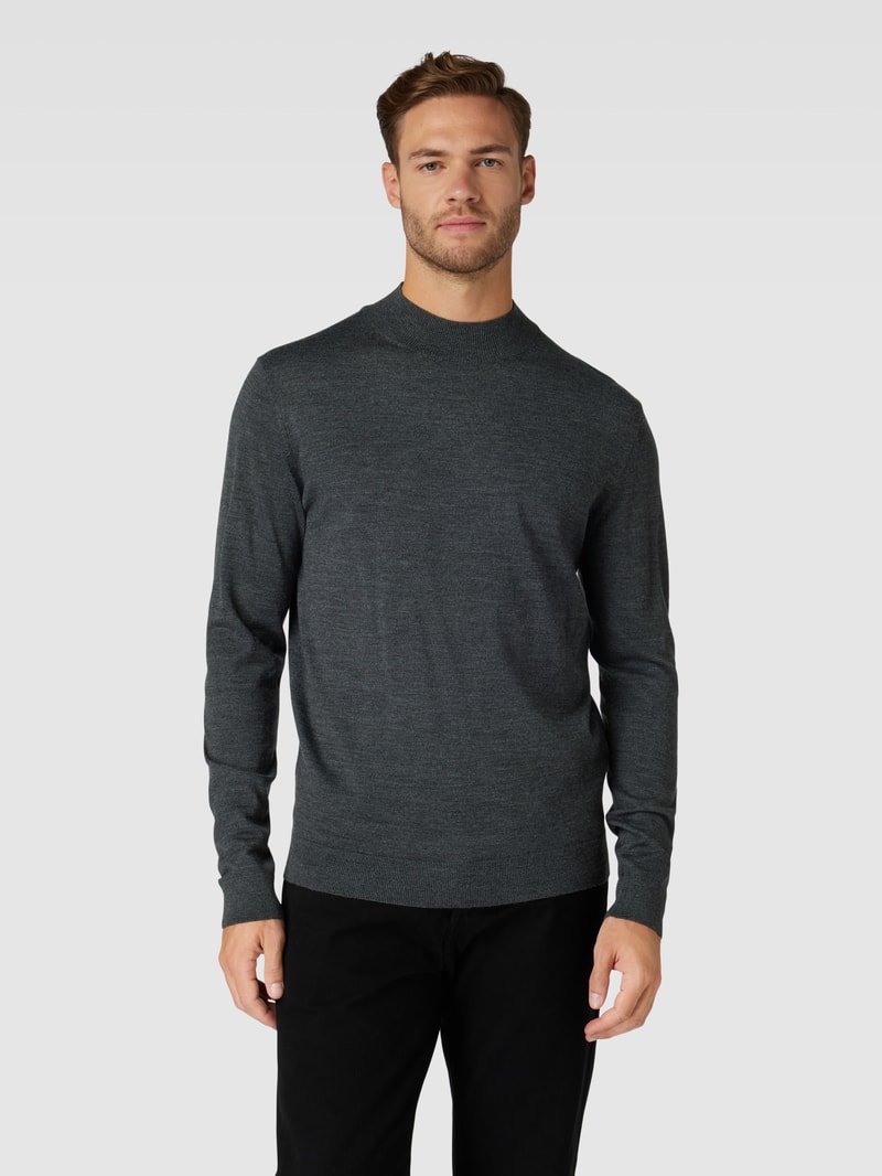 Strickpullover mit Turtleneck Modell 'TOWN' in mittelgrau