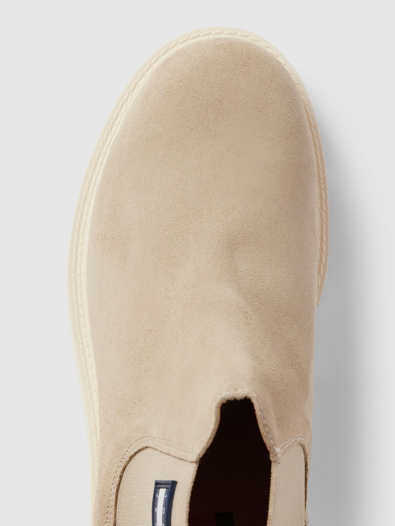 Chelsea Boots aus Leder in beige