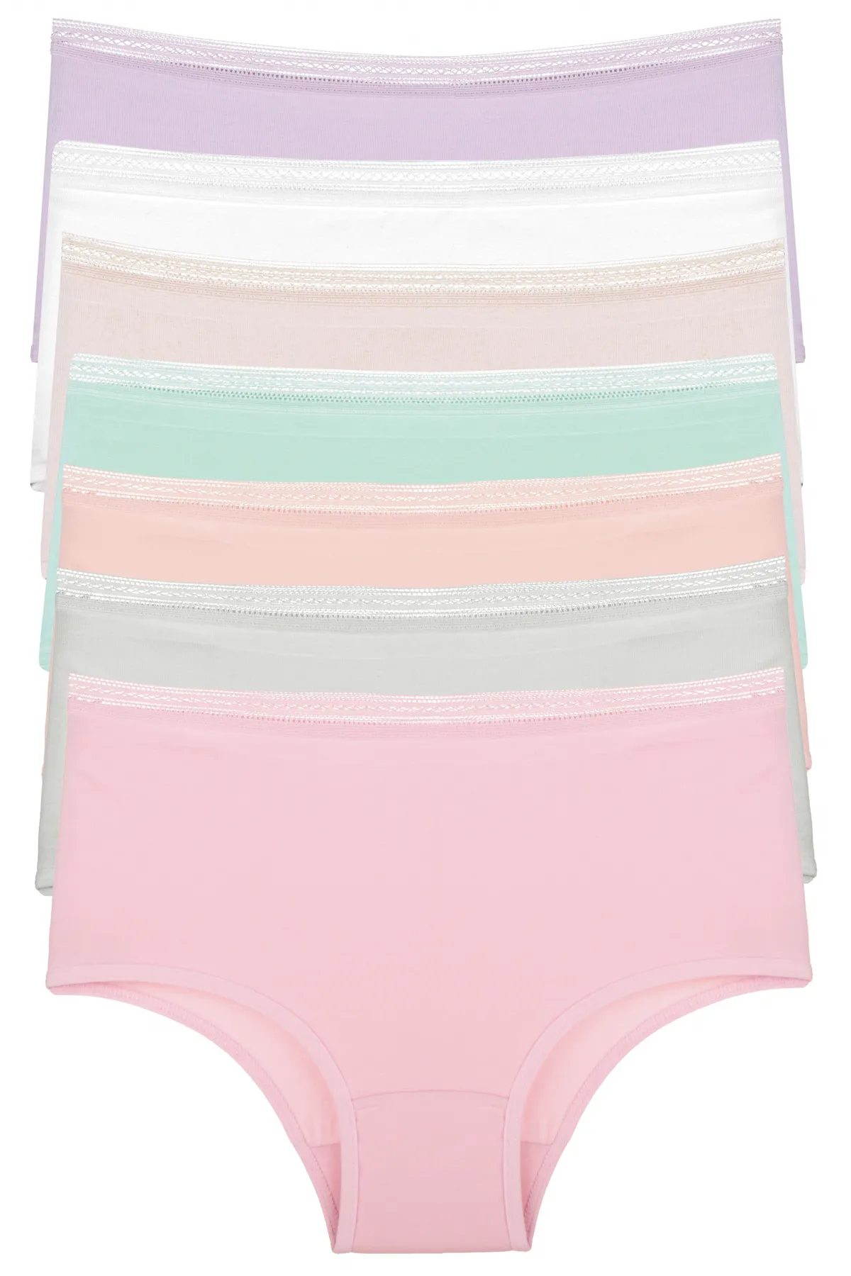 Nicoletta  Damenhöschen mit hoher Taille, 7er-Pack, Lycra, Lachsfarben