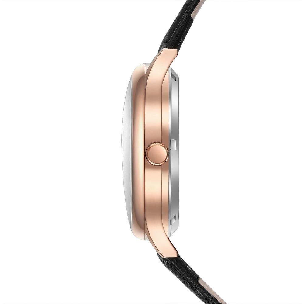 Joh. Rothmann Montre automatique Leopold en Or rose Cuir véritable en Noir Montre