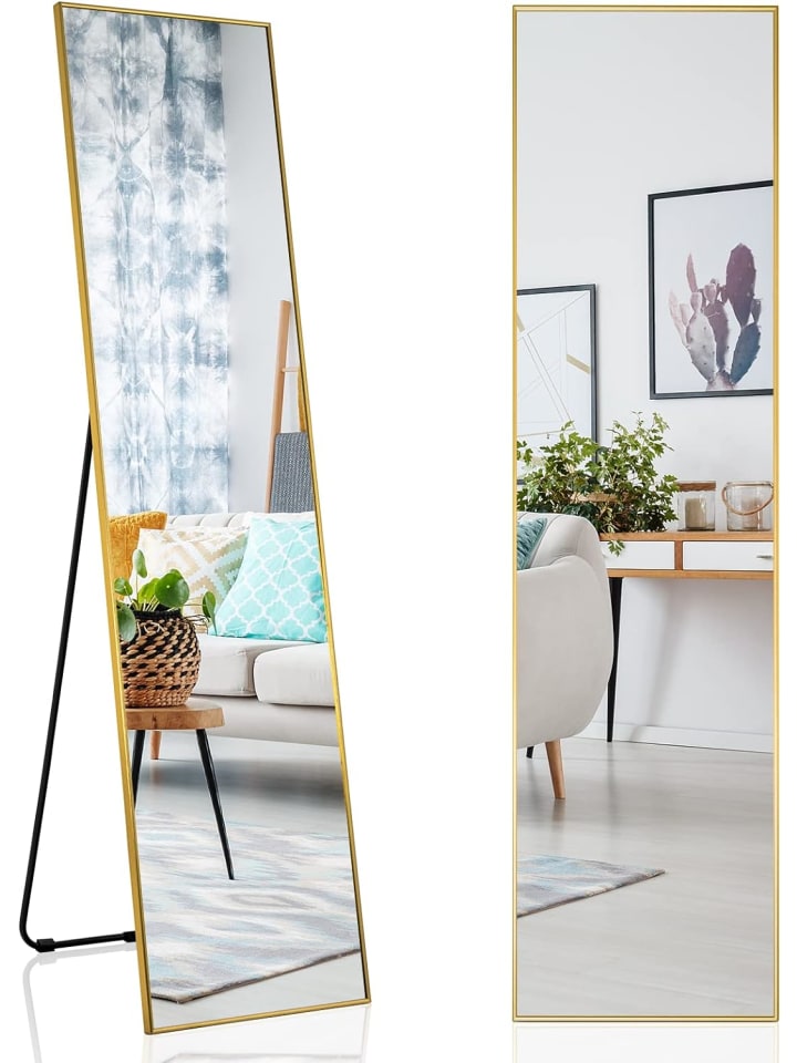 COSTWAY Ganzkörperspiegel 160x40cm in Gold günstig kaufen onesize