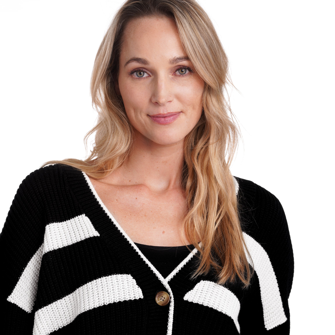 Damen Strickjacke mit Blockstreifen