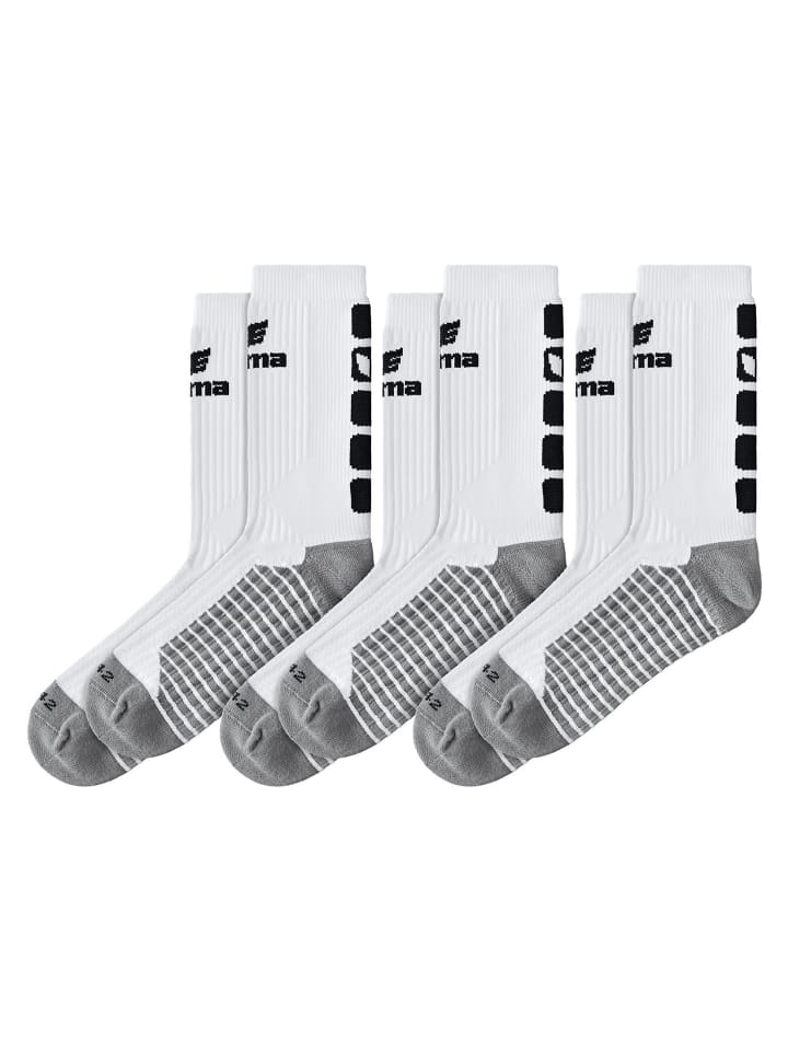 erima Classic 5-C 3-Pack Socken in weiss/schwarz günstig kaufen 47-50