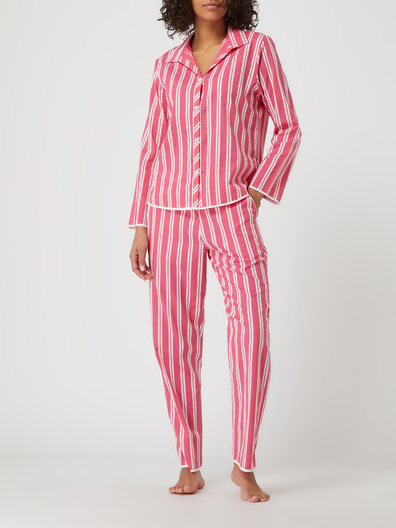 Pyjama-Oberteil mit Reverskragen in pink