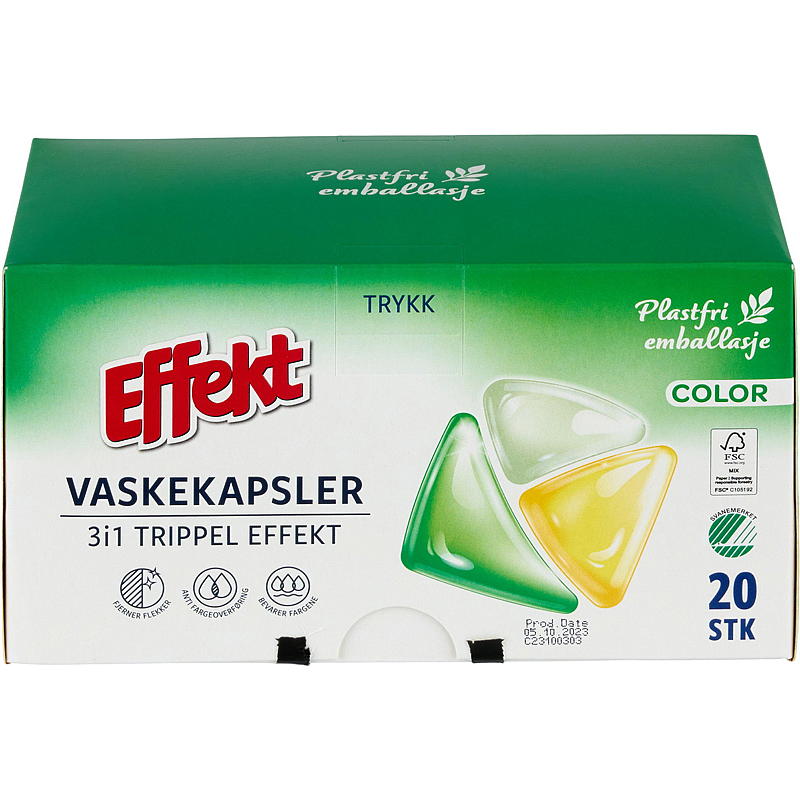 Effekt Vaskekapsler 20 stk farget Effekt
